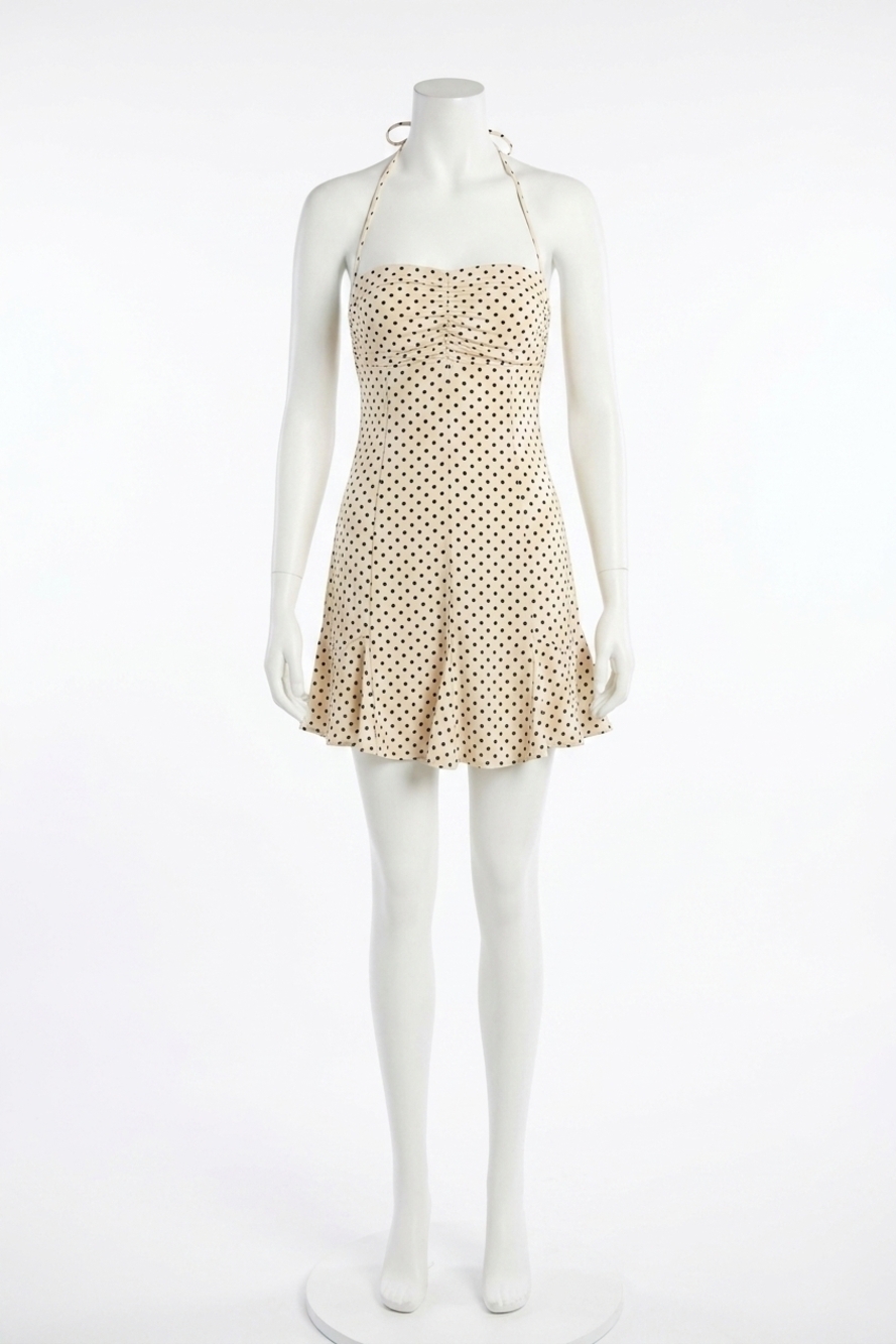 NEW NIA cahuenga mini dress in ivory polka dot